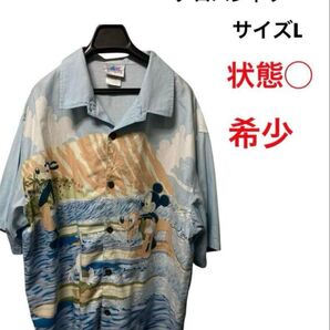 希少 Disney ディズニー アロハシャツ Lサイズ