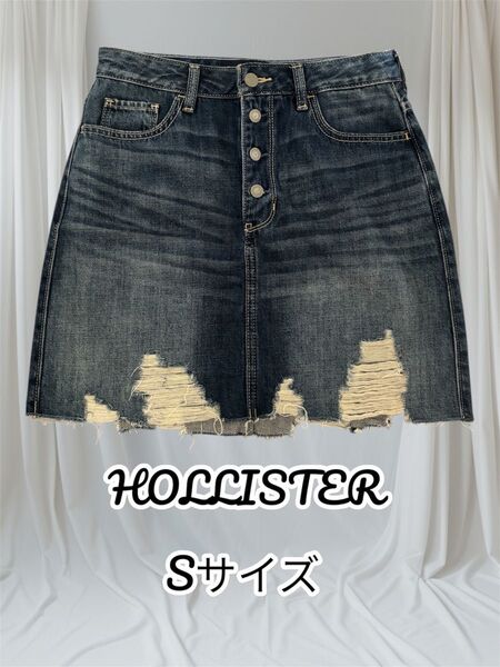 HOLLISTER ダメージ加工 デニム ミニスカート Sサイズ