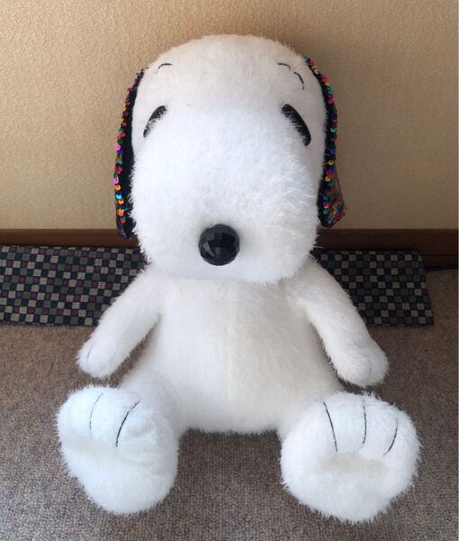 SNOOPY スパンコール レインボー ぬいぐるみ SEGA