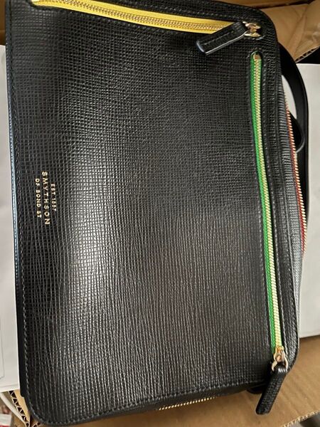 スマイソン バッグ パナマ カラー ジップ クロスボディバッグ ブラック SMYTHSON スモールジップウォレット ブラック