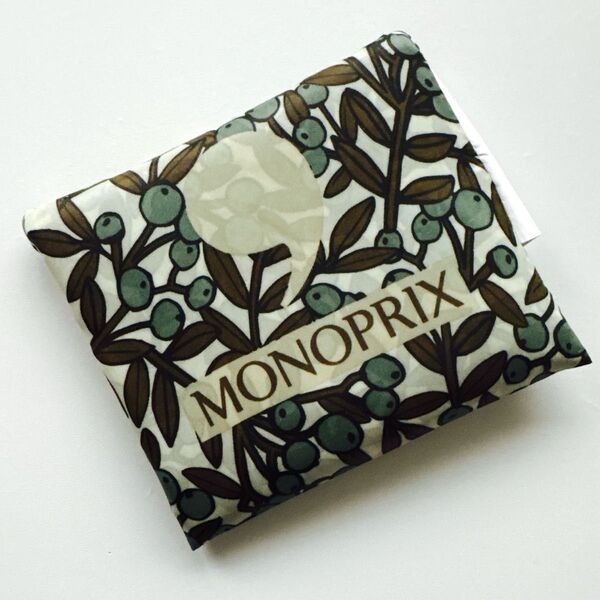 モノプリ エコバッグ MONOPRIX オリーブ柄 トートバッグ パリ土産 フランス土産 定番 人気 ナチュラル