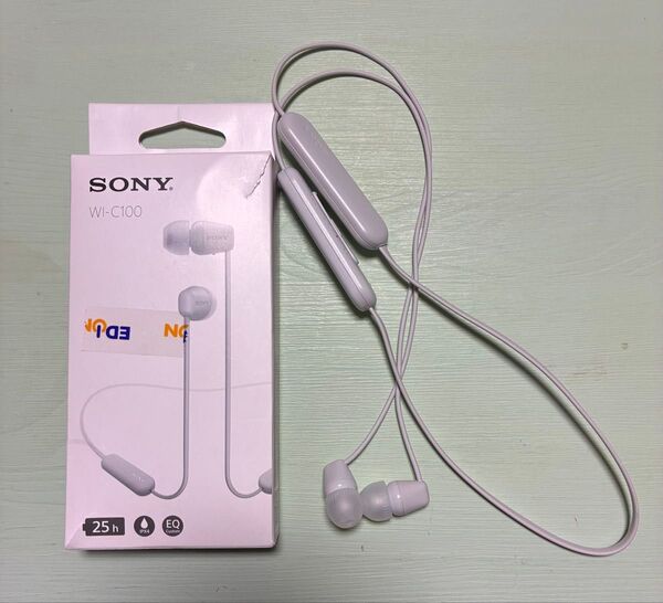 ソニー SONY WI-C100 ワイヤレスイヤホン ホワイト IPX4防滴 ヘッドセット