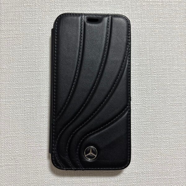 Mercedes-Benz 手帳型iPhone Xケース ブラック レザー