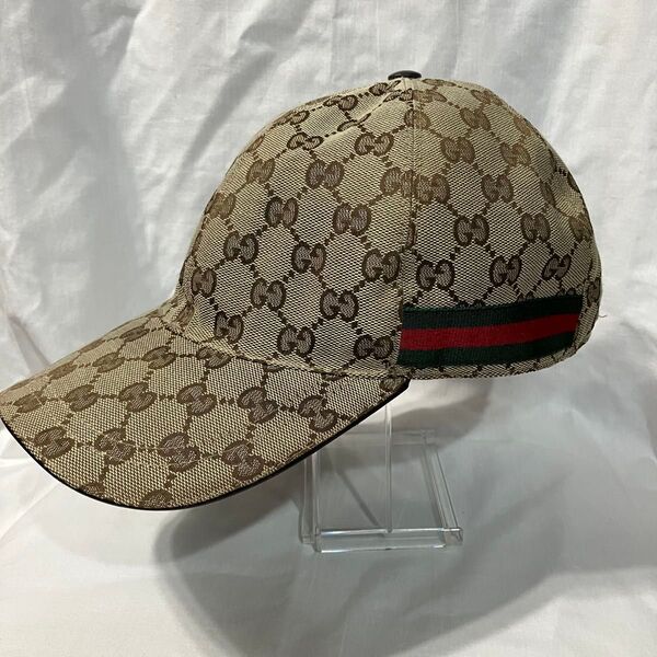 GUCCI グッチ 200035 601491 Lサイズ ベースボールキャップ GGキャンバス シェリーライン ベージュ