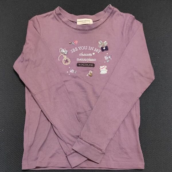 美品☆メゾピアノジュニア 長袖Tシャツ 150 パープル