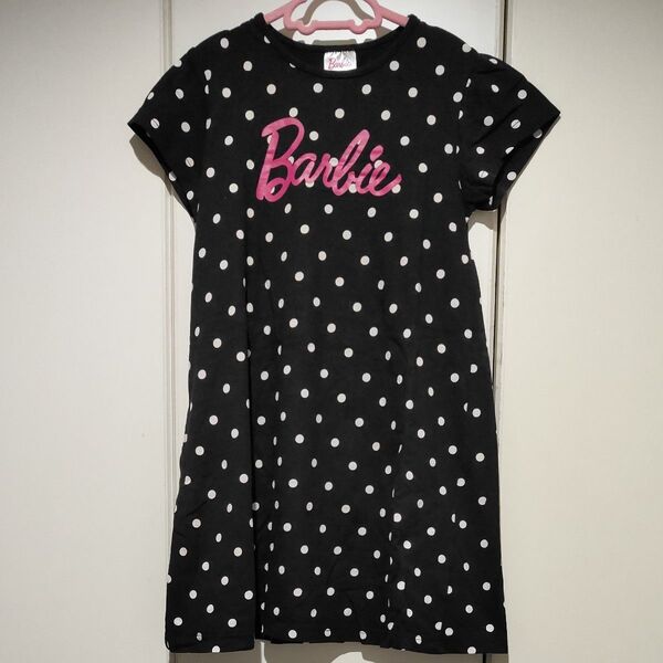 美品☆GU Barbie ドット柄半袖ワンピース 130
