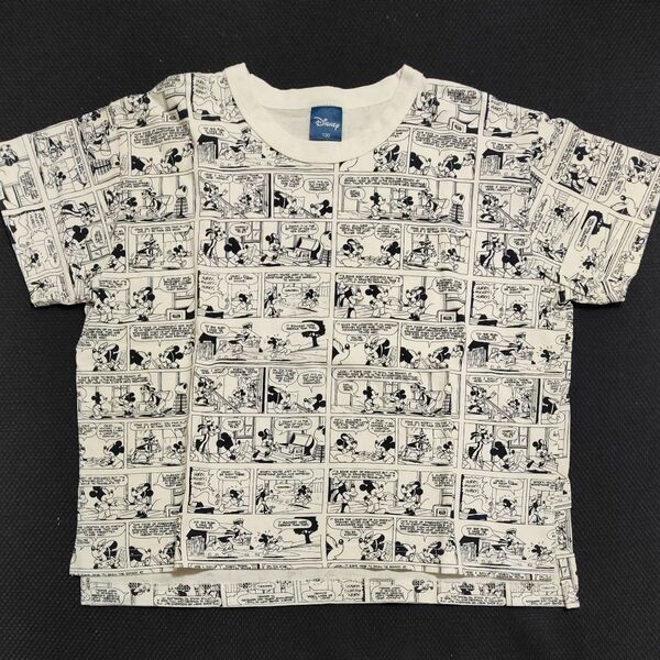 Disney ミッキーマウス コミック柄 半袖Tシャツ 130