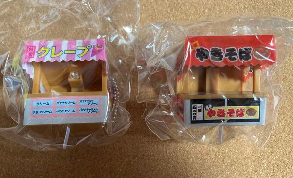 【人気商品】光る屋台ミニュチアマスコット(やきそば.クレープ)2種セット