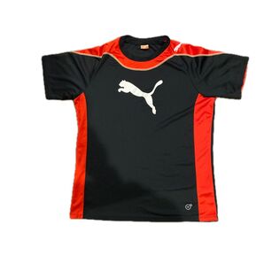 PUMA ドライ スポーツ Tシャツ ブラック×レッド