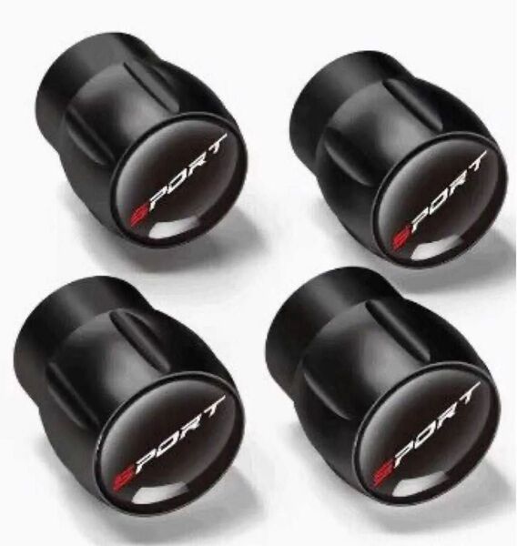 エアバルブキャップ SPORTロゴ付き タイヤエアーバルブキャップ 4個セット