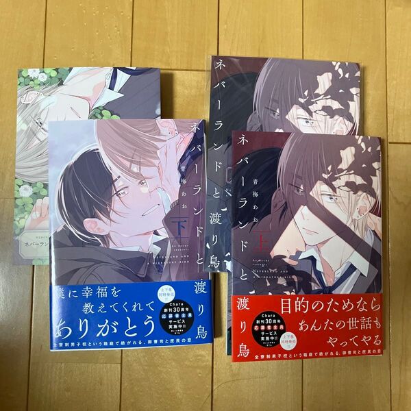 ネバーランドと渡り鳥 上下巻 青梅あお コミコミ小冊子 コミコミリーフレット付き