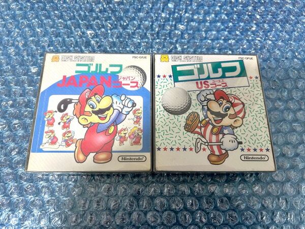 FC ファミコン ディスクシステム ゴルフJAPANコース ゴルフUSコース 2セット 任天堂 中古