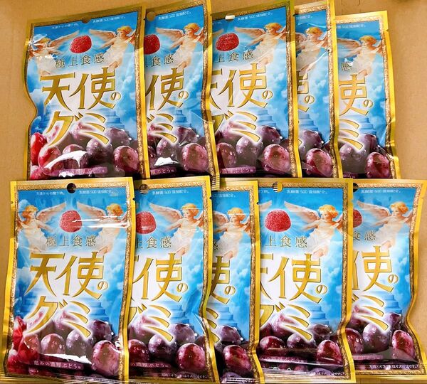 乳酸菌500億個配合アイデアパッケージ 天使のグミ恵みの濃厚ぶどう味40g10袋