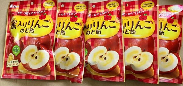 ライオン菓子 蜜入りりんごのど飴 62g×5個