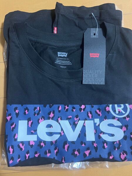 Levi's ロゴTシャツ M 黒 ブラック レオパード ピンク ブルー 未使用