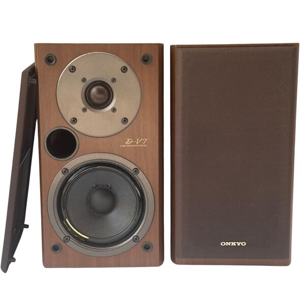 ONKYO スピーカーシステム D-V7 ペア 木目 70W 高さ26cm