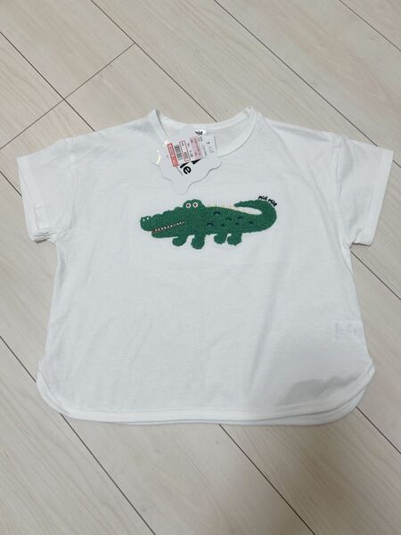 《新品》しまむら むくぞー midmile オンライン限定 サガラ刺繍Tシャツ 120 半袖 わに