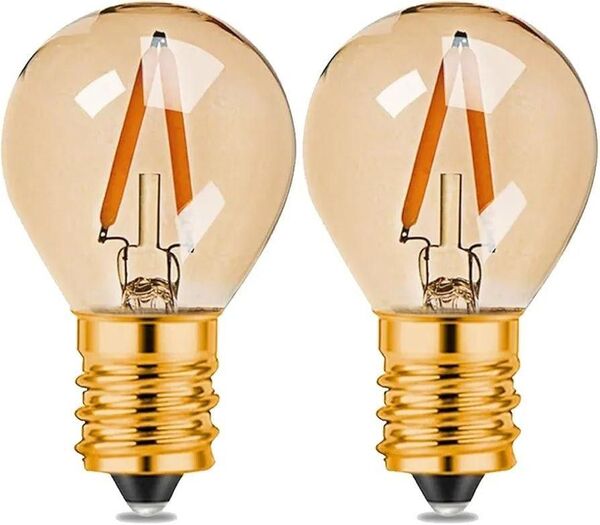 E17 LED電球 G40 ミニボール フィラメント 電球色 レトロ 2個
