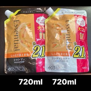 エッセンシャル しっとりまとまる詰替 2.1倍容量シャンプー 720ml コンディショナー 720ml