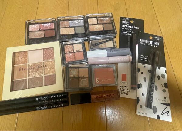 UR GLAM 他コスメ まとめ売り アイシャドウ チーク リキッドアイライナー グロス アイブロウ アイブロウマスカラ 16点