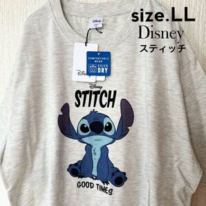 新品タグ付き ディズニー スティッチ 半袖Tシャツ LLサイズ 杢グレー