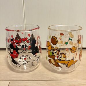 ディズニー 2層構造 グラス 2個セット ミッキー ミニー チップ デール コップ