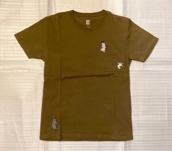 グラニフ 石黒亜矢子 半袖Tシャツ 猫 ユニセックスSサイズ