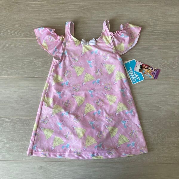 オフショルワンピース型 ディズニープリンセス柄 女の子水着 アリエル ジル ラプンツェル 130 新品・未使用