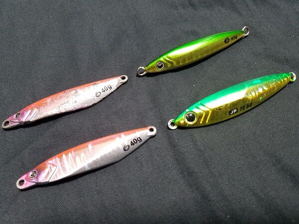 爆釣ジグ4本セット 40g オーシャンフラッシュ&フラッシュメタボ&ジクパラTG 50g タングステン