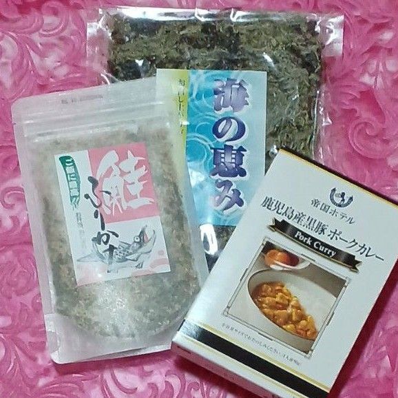鮭ふりかけ・海の恵み・帝国ホテル(鹿児島産黒豚・ポークカレー90g) 計3点 ご飯のお供に お弁当