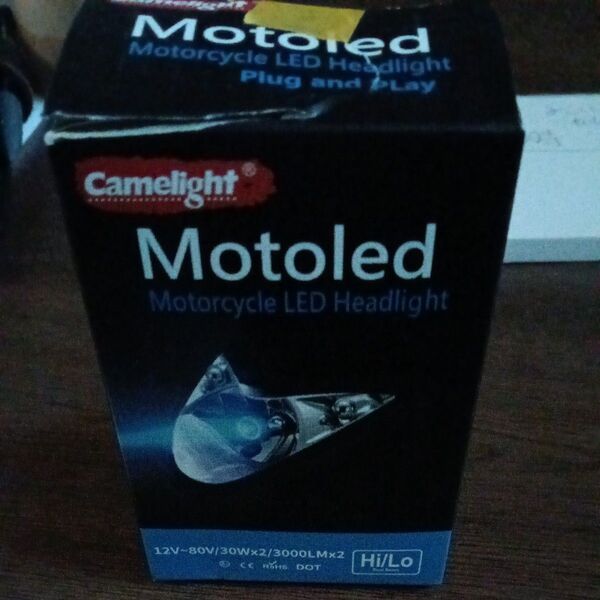 新品未使用 Camelight イカリング赤色光付き CCFL バイク用 LED ヘッドライト