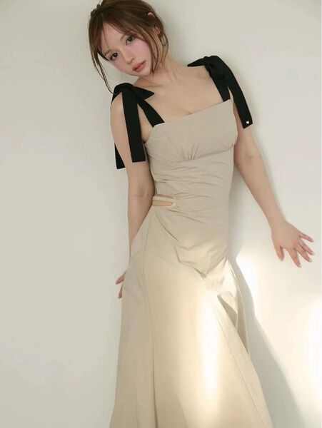 アンドマリー andmary Tilda ribbon dress ベージュ
