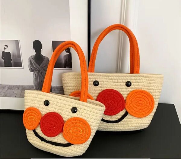 アンパンマン カゴ 大小ハンドメイド バッグ 2点セット
