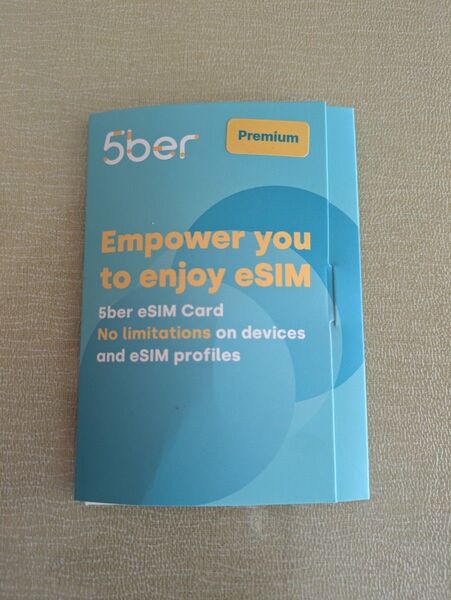 【美品】5ber sim premium esimを物理sim化