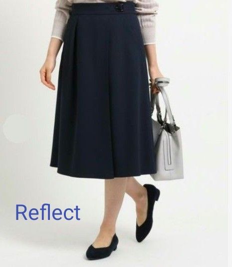 リフレクト Reflect ひざ丈スカート 巻き風スカート ネイビー Мサイズ レディーススカート