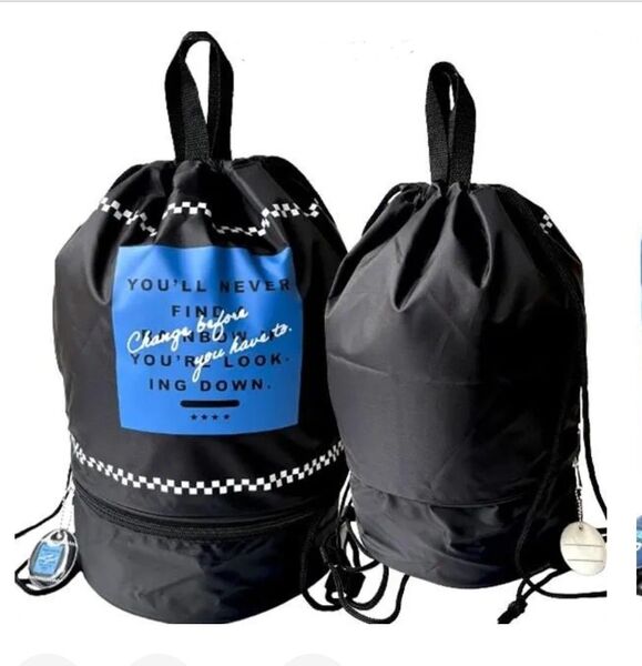 【新品未使用】プールバッグ 2層式 ポリエステル 2段 ボンサック ビーチ 海