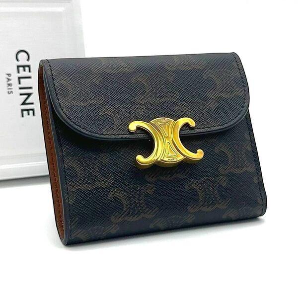 【極美品】CELINE セリーヌ スモールフラップウォレット トリオンフ PVC 折り財布