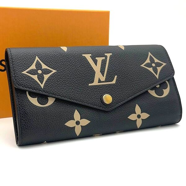 【極備品】現行モデル LOUIS VUITTON ルイヴィトン バイカラー モノグラム アンプラント ポルトフォイユ サラ 長財布