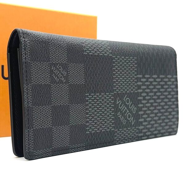 【極美品】LOUIS VUITTON ルイヴィトン ダミエ グラフィット 3Dキャンバス ポルトフォイユ ブラザ NM 長財布
