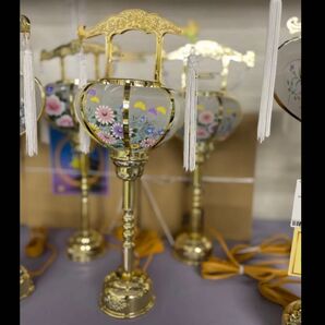 新品 在庫あり 新型張1号 ゴールド(対入)熨斗包装可 金 初盆 初花 ぼんぼり 雪洞 高級 仏具 ひな人形 霊前灯 回転灯籠