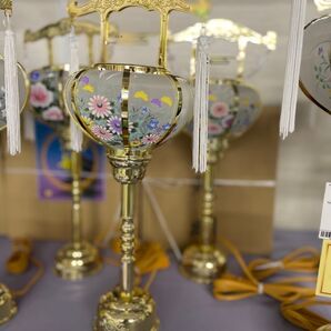 新品 在庫あり 新型張1号 ゴールド(対入)熨斗包装可 金 初盆 初花 ぼんぼり 雪洞 高級 仏具 ひな人形 霊前灯 回転灯籠