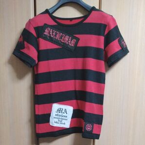 赤黒ボーダー 半袖Tシャツ