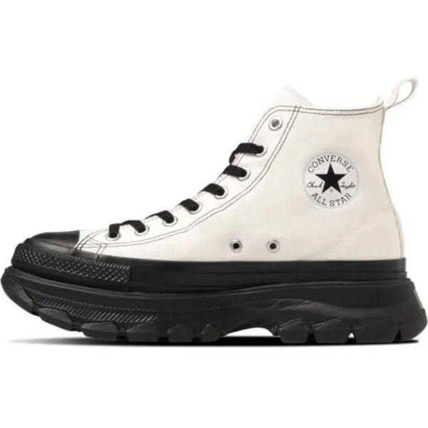 CONVERSE オールスター ハイカット厚底スニーカー オールスター トレックウエーブ ホワイト ブラック レディース 23cm