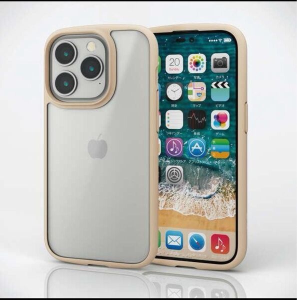 新品 iPhone 14 Pro クリアベージュケース 耐衝撃 iPhone Pro カバー シリコーンケース クリア