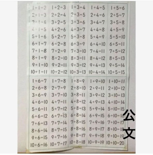 KUMON教室、教材公式計算ポスター表プレゼント付きBook