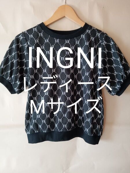 INGNI イング トップス 半袖 Tシャツ レディース ブラック 黒 カットソー
