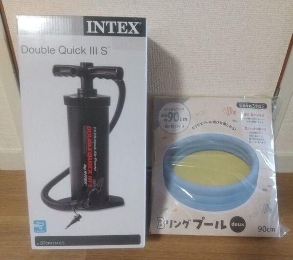 新品 INTEX Double Quick Ⅲ Sハンドエアーポンプ ヴィットハート 3リング プール deux セット販売!
