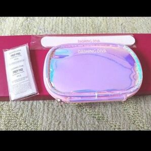 新品 DASHING DIVA ダッシングディバ プレップパッド10P ネイルファイル ポーチ 計3点セット