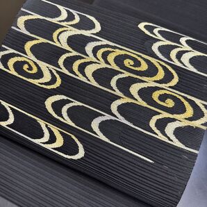 6-61 夏帯 夏物 開き名古屋帯 美品 正絹 着物 絽綴れ