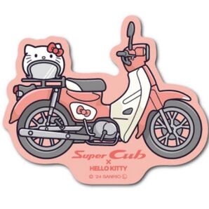Super Cub×サンリオ ダイカットステッカー 「 ハローキティ 」 耐水 カブ乗りキティ キティ HONDA ホンダ